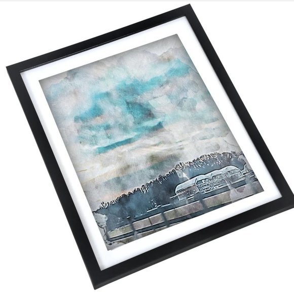 Framed‎ Watercolor winter  wall art - Picture 1 of 3